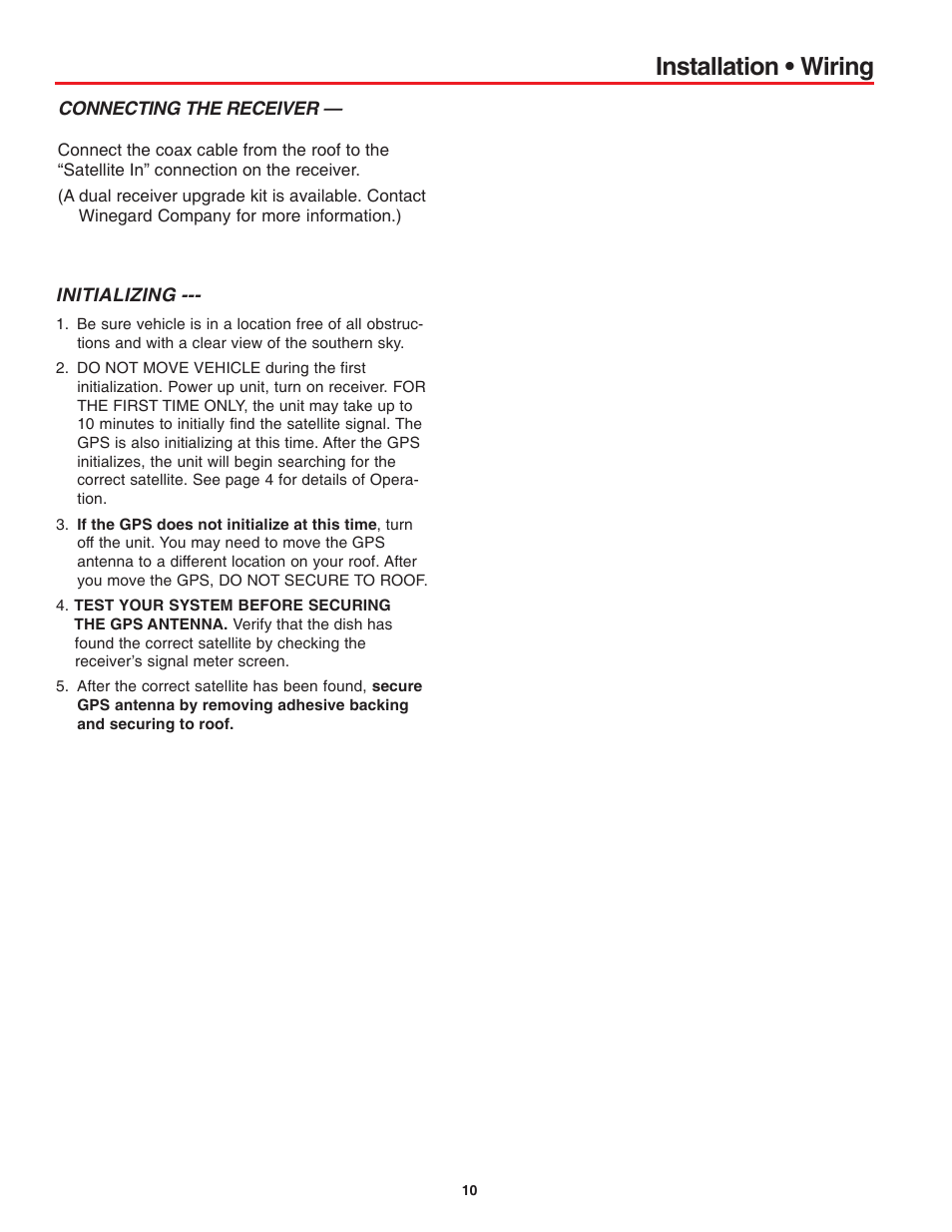 Installation • wiring | Winegard MV-4000 User Manual | Page 10 / 12