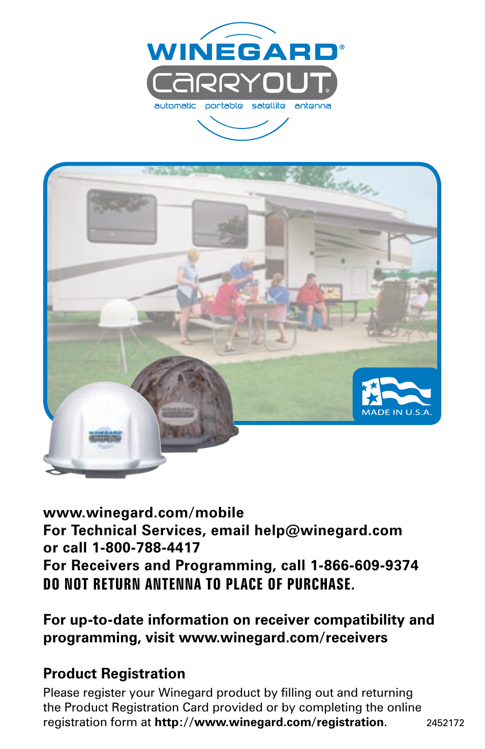 Winegard Carryout Automatic Portable Satellite TV Antenna GM-1518 User Manual | 11 pages