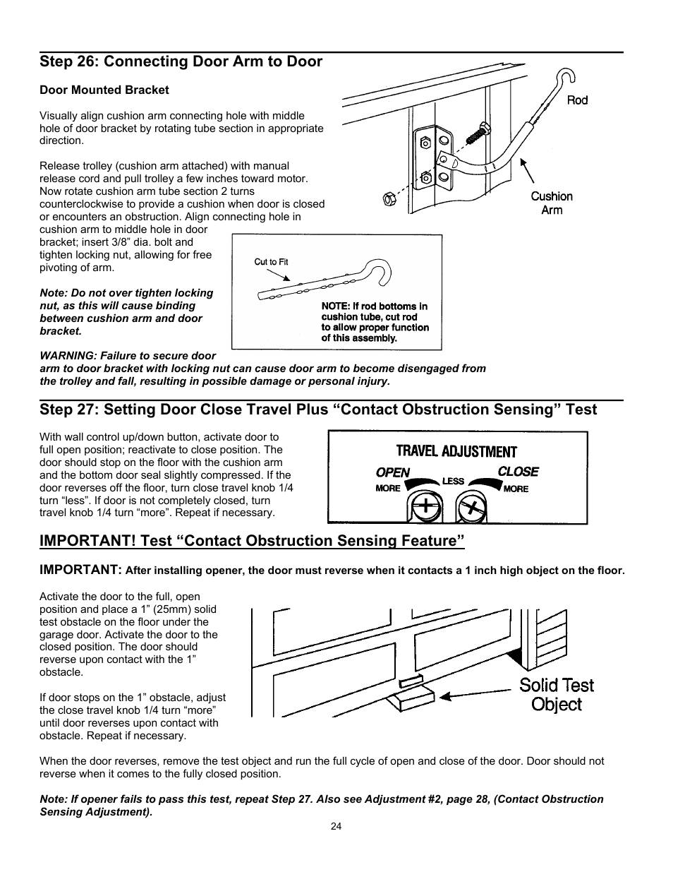 Step 26: connecting door arm to door | Wayne 3018 User Manual | Page 24 / 40
