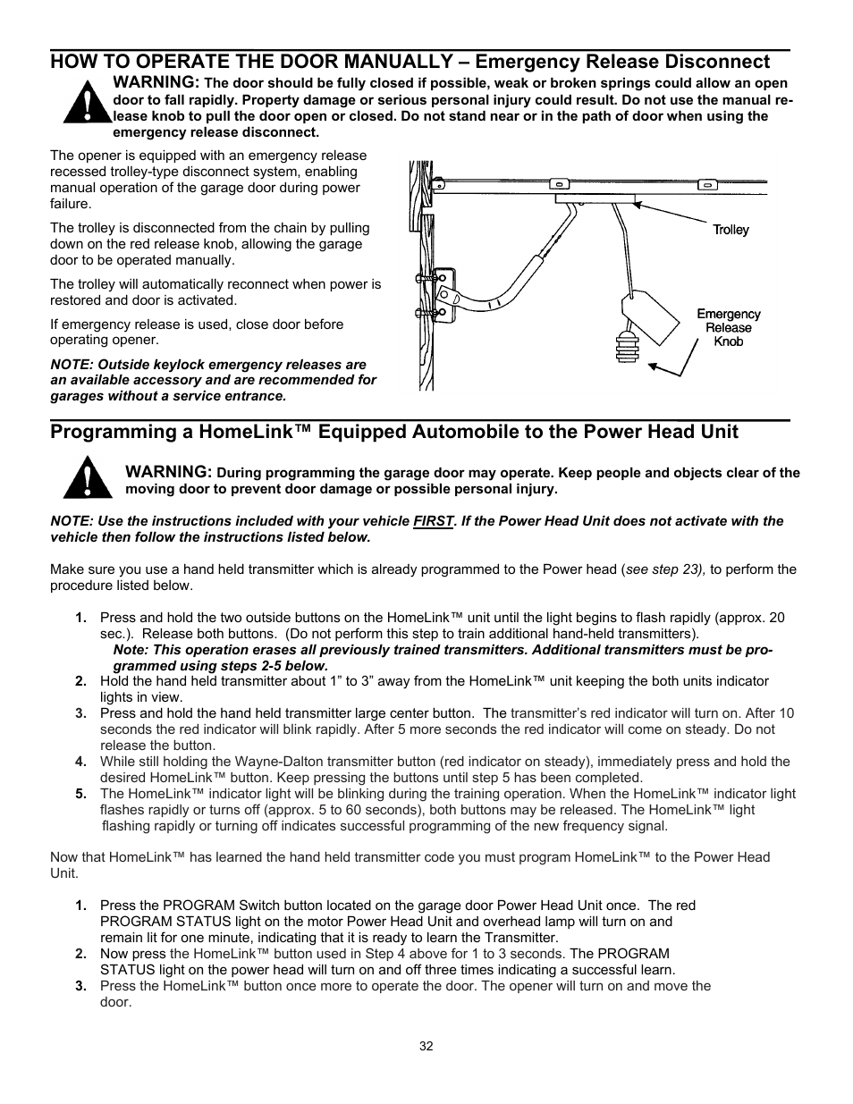 Warning | Wayne 3018 User Manual | Page 32 / 40