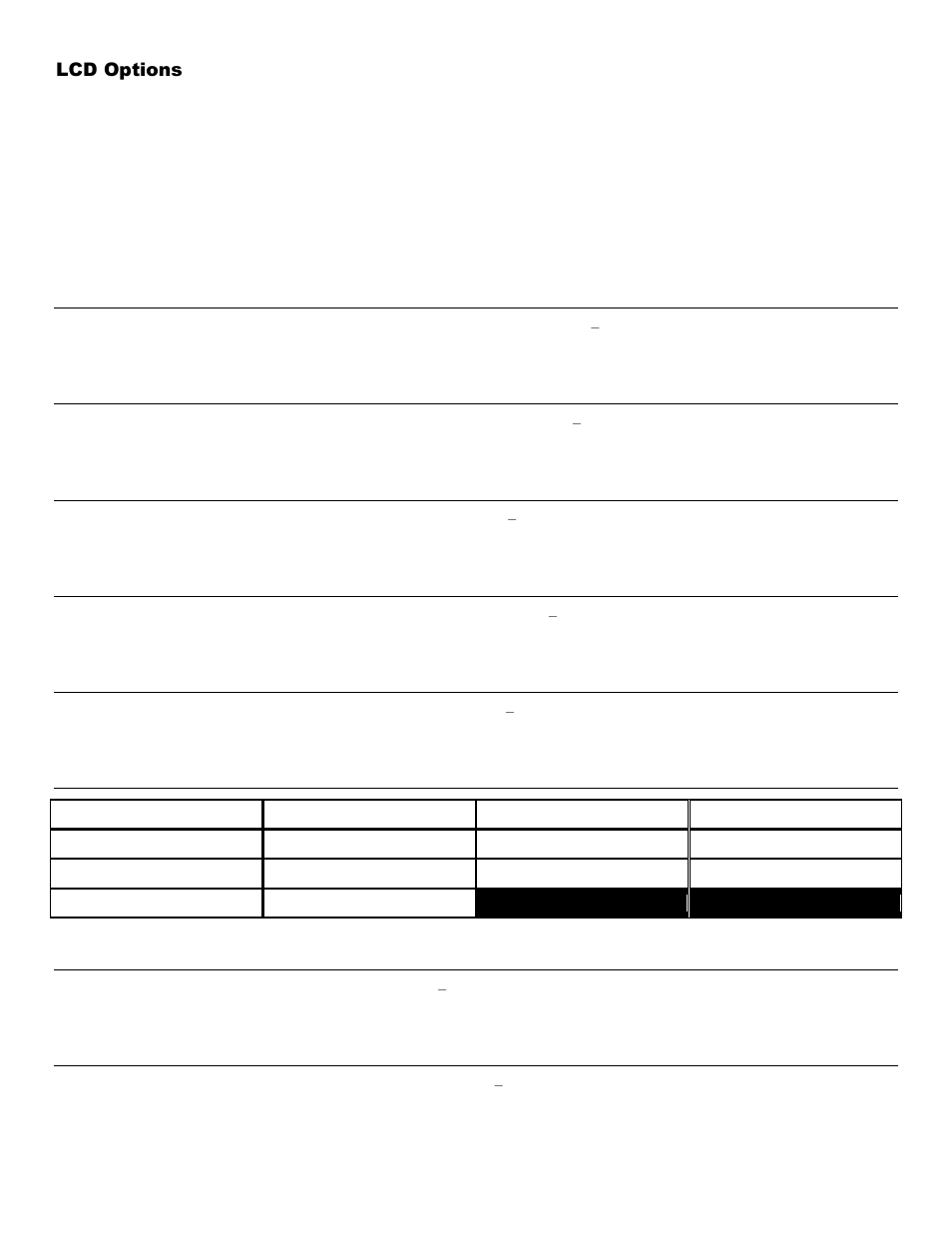 Lcd options, Master background color, Prompt background color | Prompt text color, Data background color, Data text color, Lcd color code chart, Brightness, Brightness timeout | Worth Data 5000 User Manual | Page 45 / 126