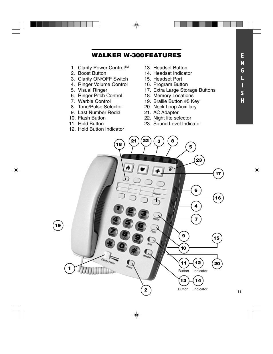 Walker w-300, Features | Walker W-300 User Manual | Page 11 / 80