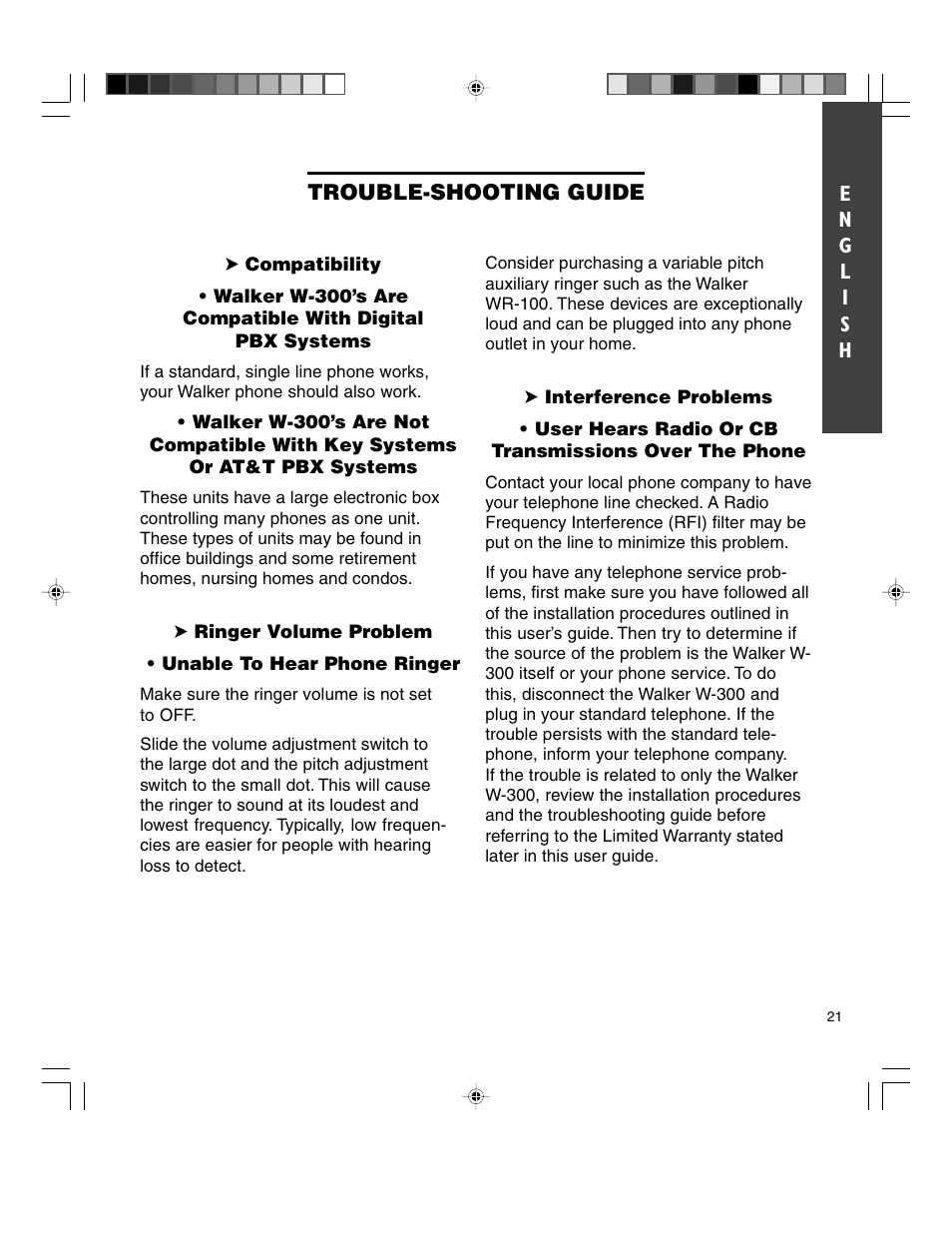 Walker W-300 User Manual | Page 21 / 80