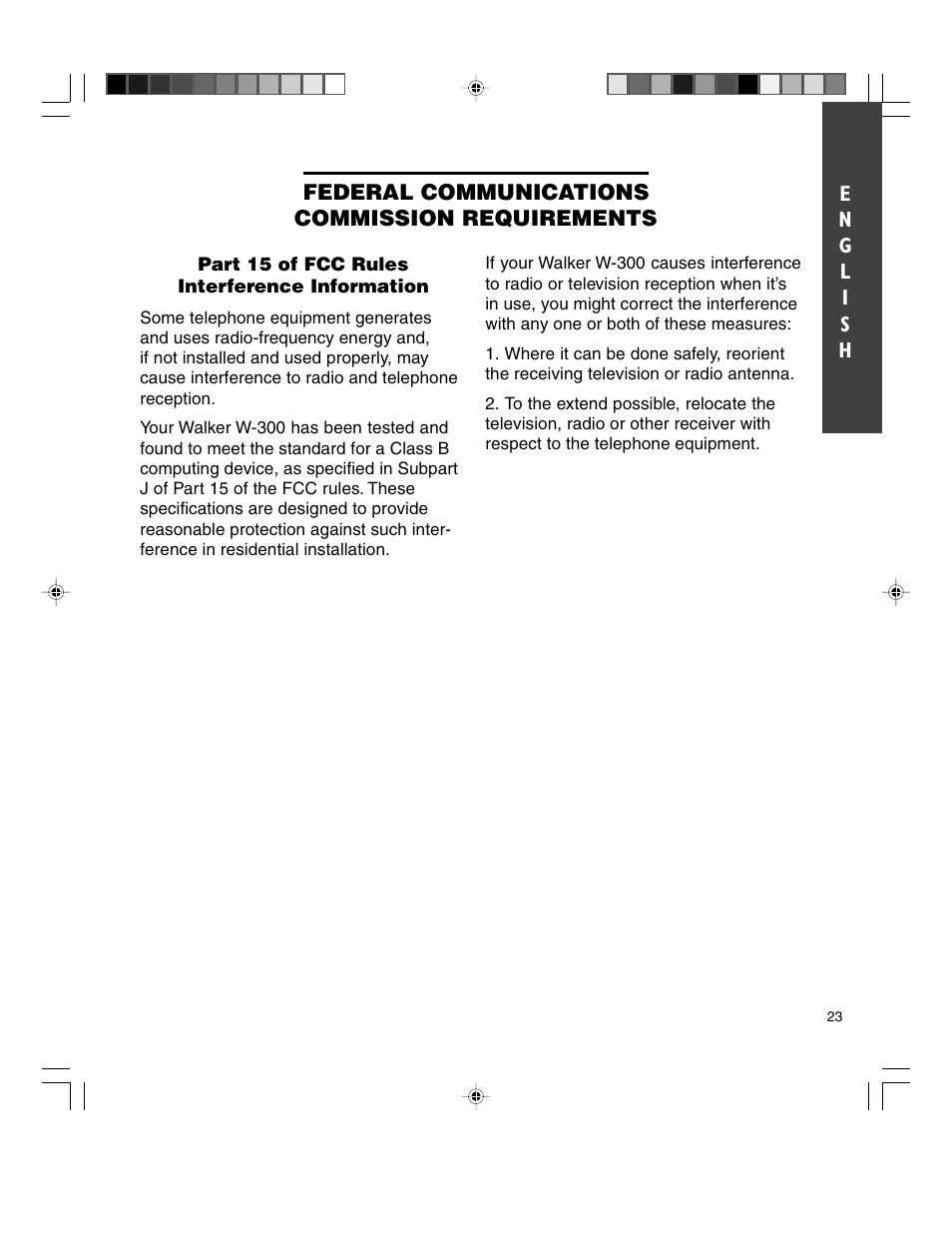 Walker W-300 User Manual | Page 23 / 80