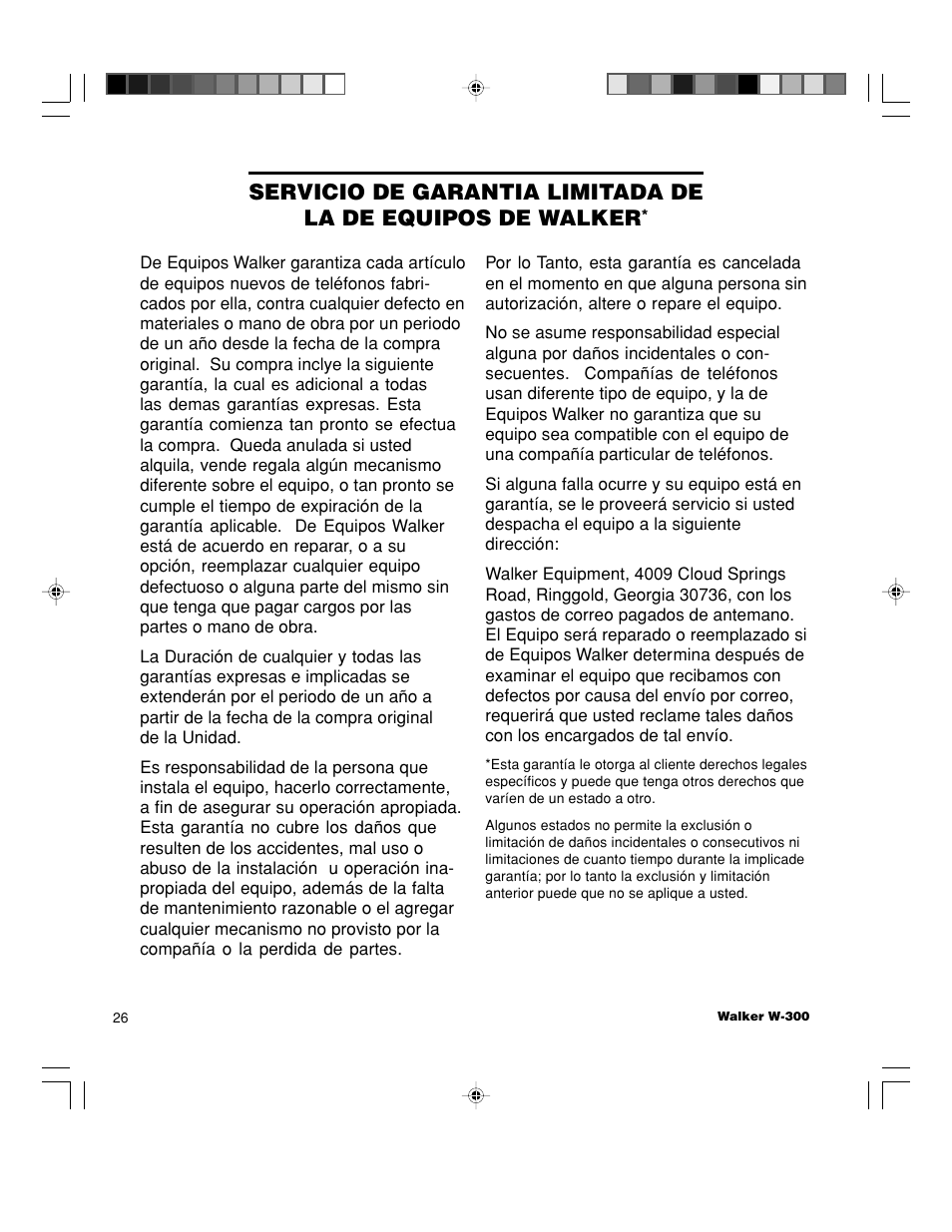 Walker W-300 User Manual | Page 52 / 80