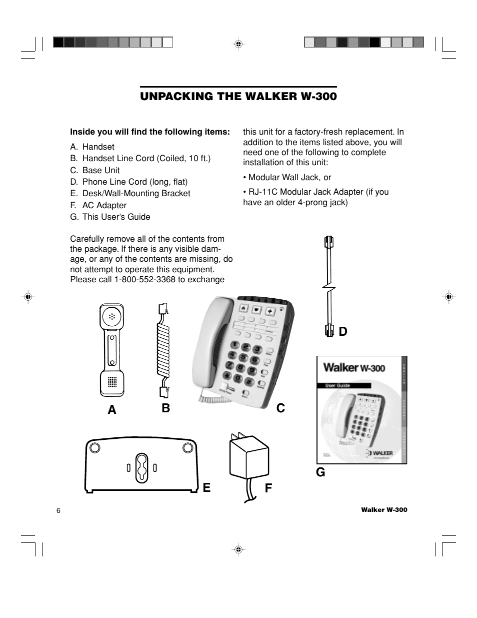 Walker W-300 User Manual | Page 6 / 80