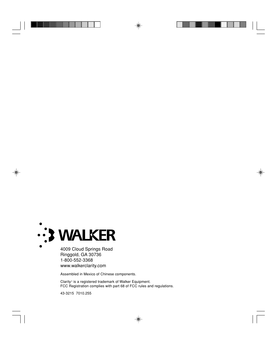 Walker W-300 User Manual | Page 80 / 80