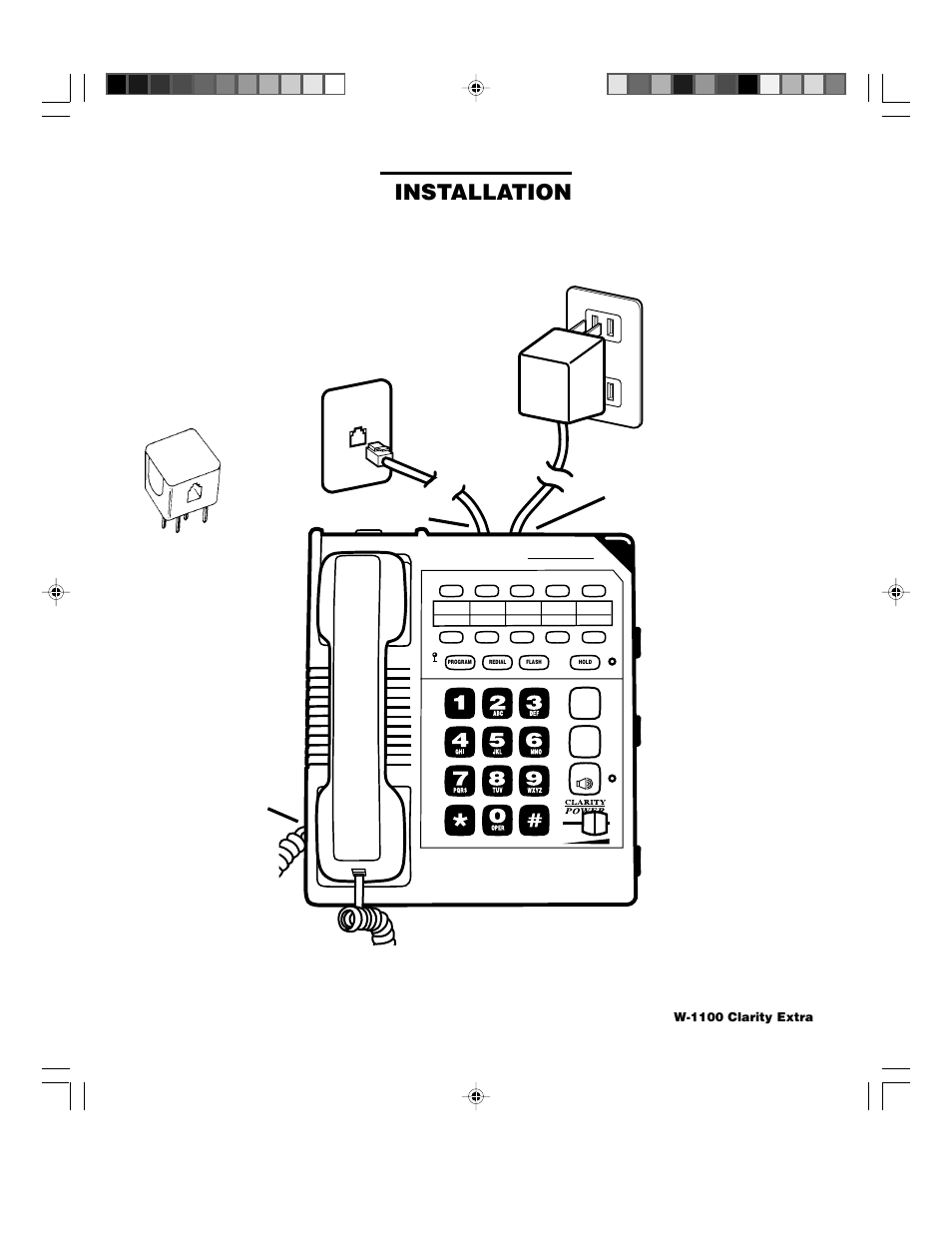 Installation, Rj-11c installation view, Clarity | Walker | Walker W1100 User Manual | Page 8 / 27