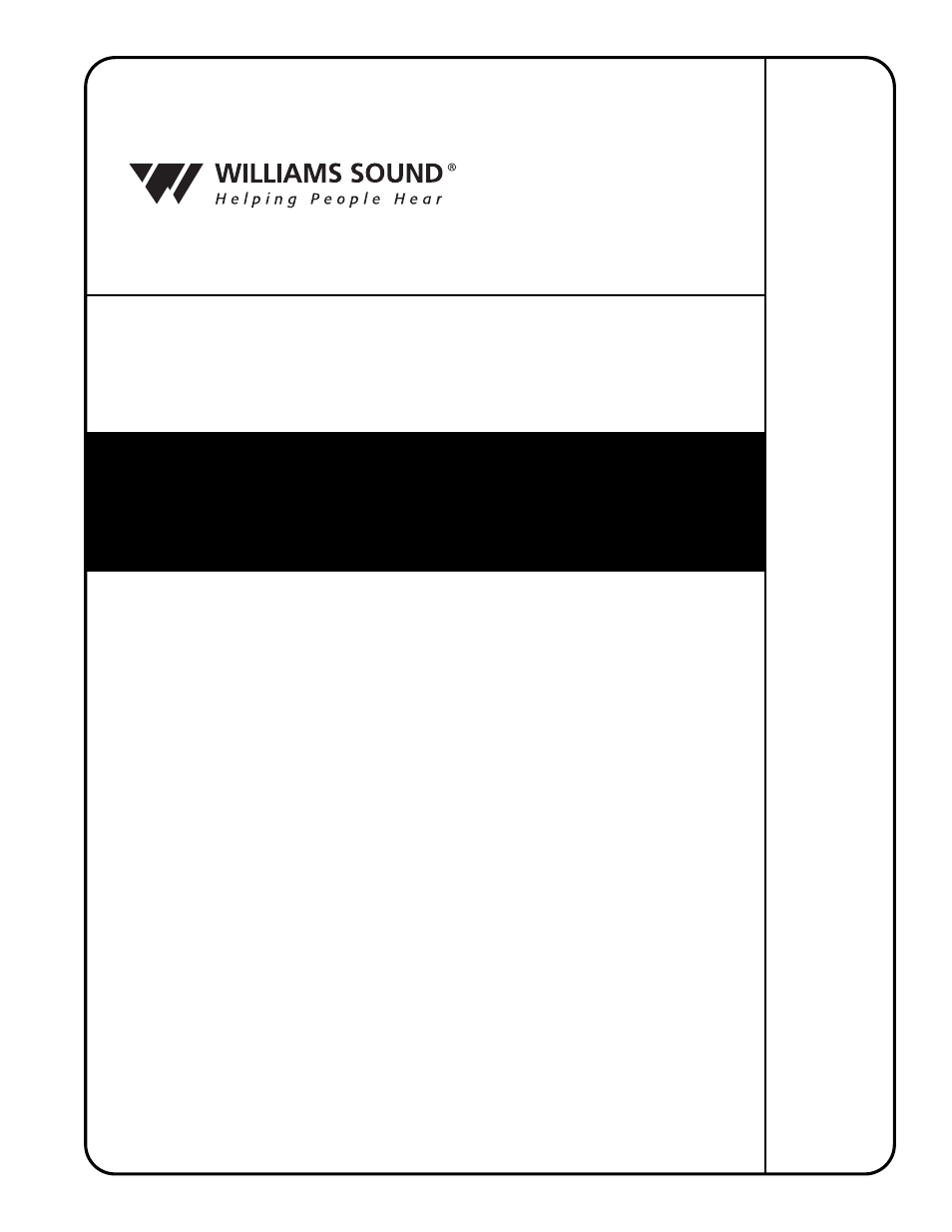 Williams Sound R31 User Manual | 20 pages
