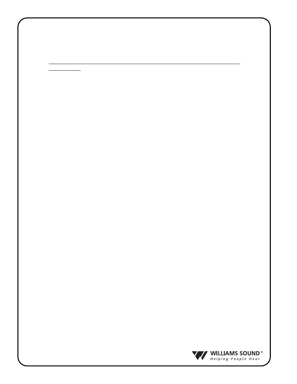 Williams Sound R31 User Manual | Page 16 / 20