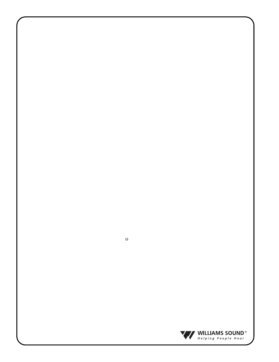 Echnical, Pecifications | Williams Sound R31 User Manual | Page 18 / 20