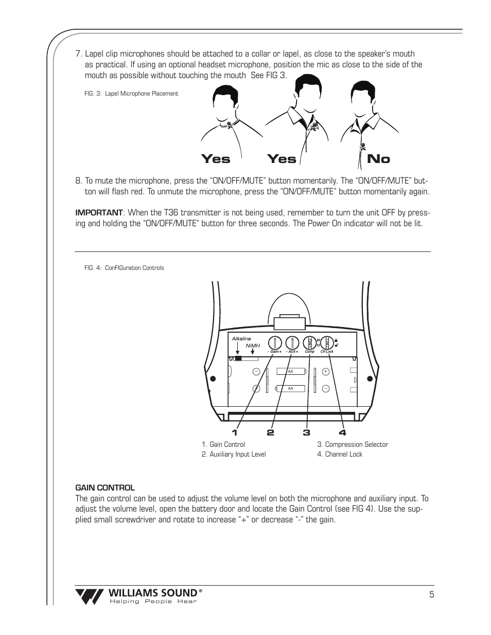 Yes no | Williams Sound Transmitter T36 User Manual | Page 7 / 18