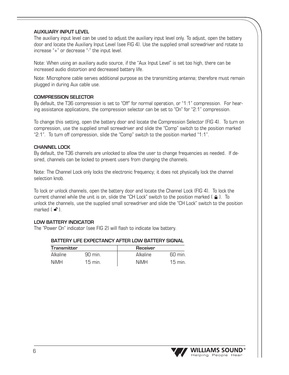 Williams Sound Transmitter T36 User Manual | Page 8 / 18