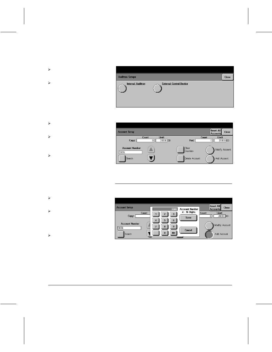 Add accounts | Xerox 332 User Manual | Page 102 / 116