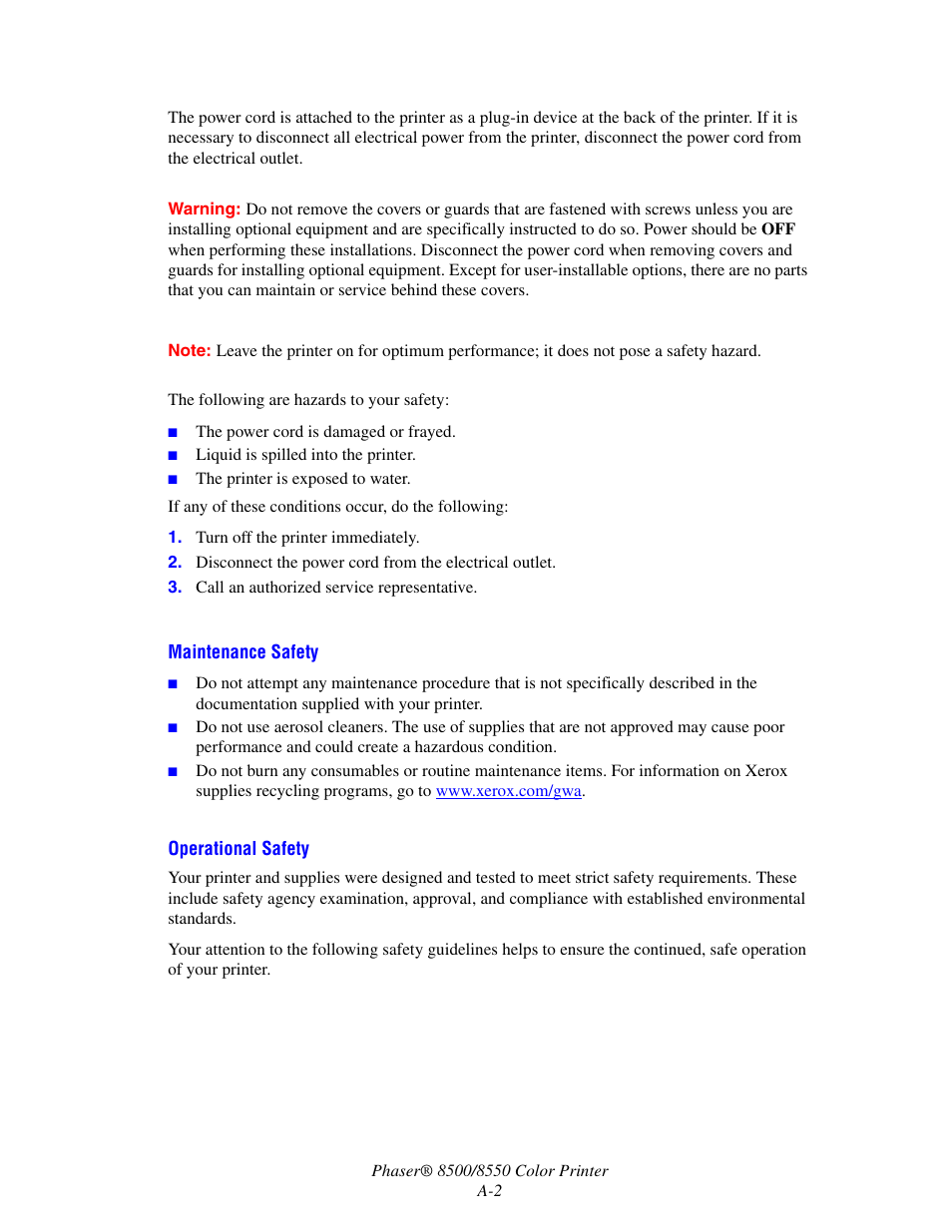 Xerox 8500/8550 User Manual | Page 135 / 145
