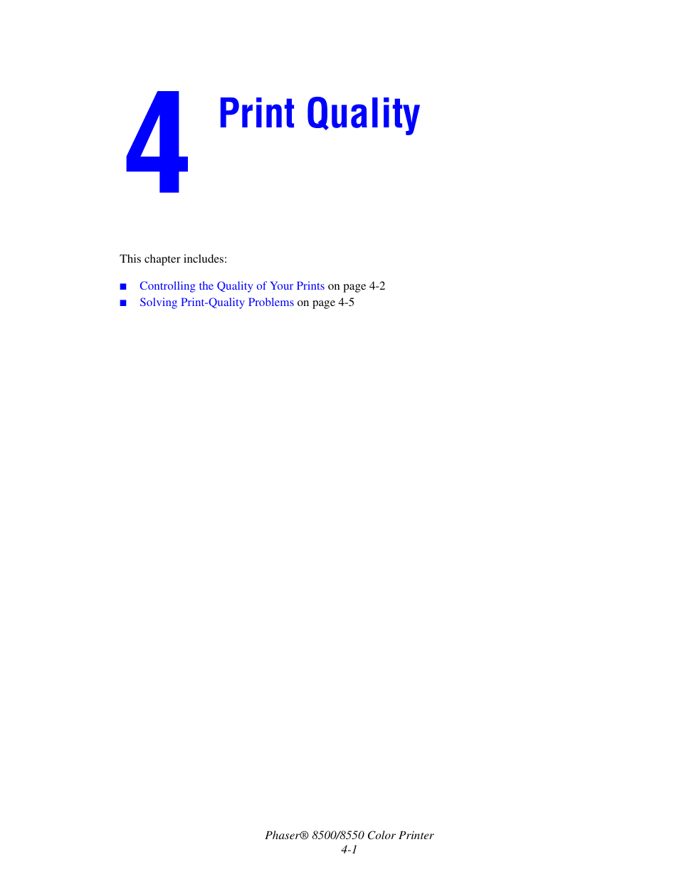Print quality | Xerox 8500/8550 User Manual | Page 84 / 145