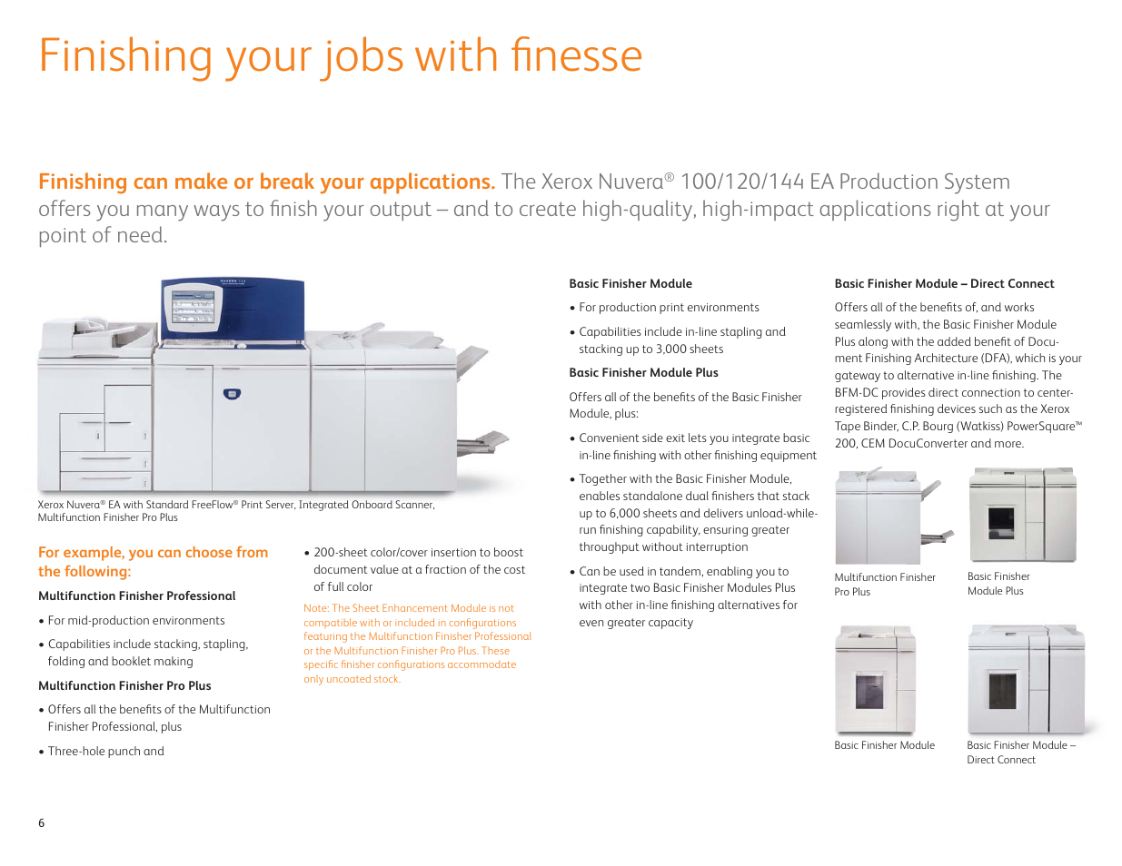 Finishing your jobs with ﬁ nesse | Xerox Nuvera 120 EA User Manual | Page 6 / 12