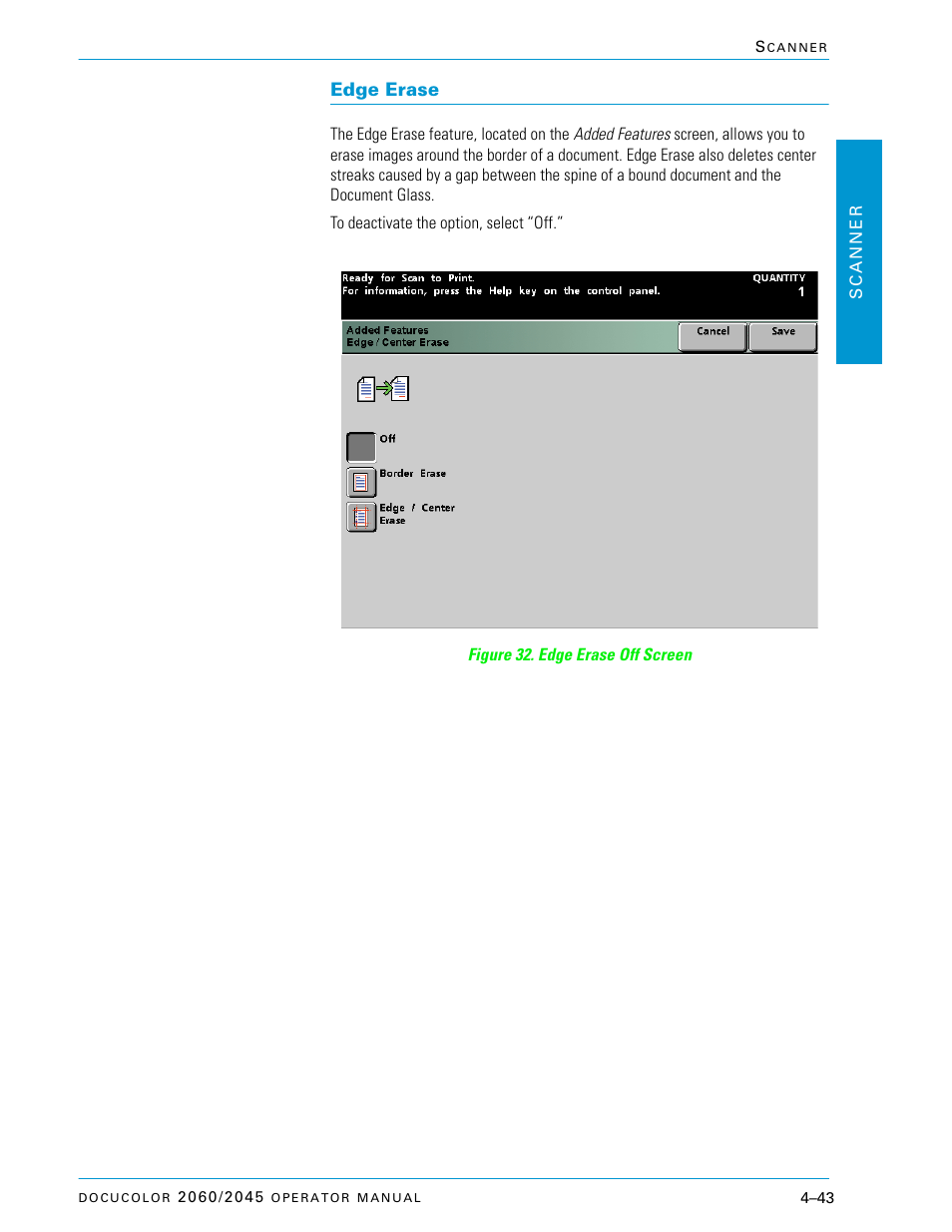 Edge erase, Edge erase –43 | Xerox DocuColor 2060 User Manual | Page 153 / 340