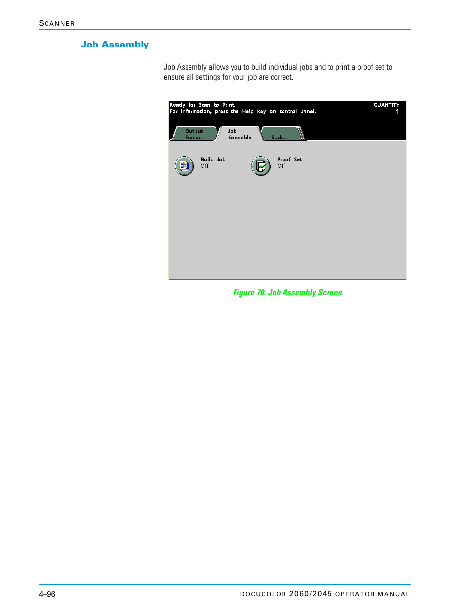 Job assembly, Job assembly –96 | Xerox DocuColor 2060 User Manual | Page 206 / 340