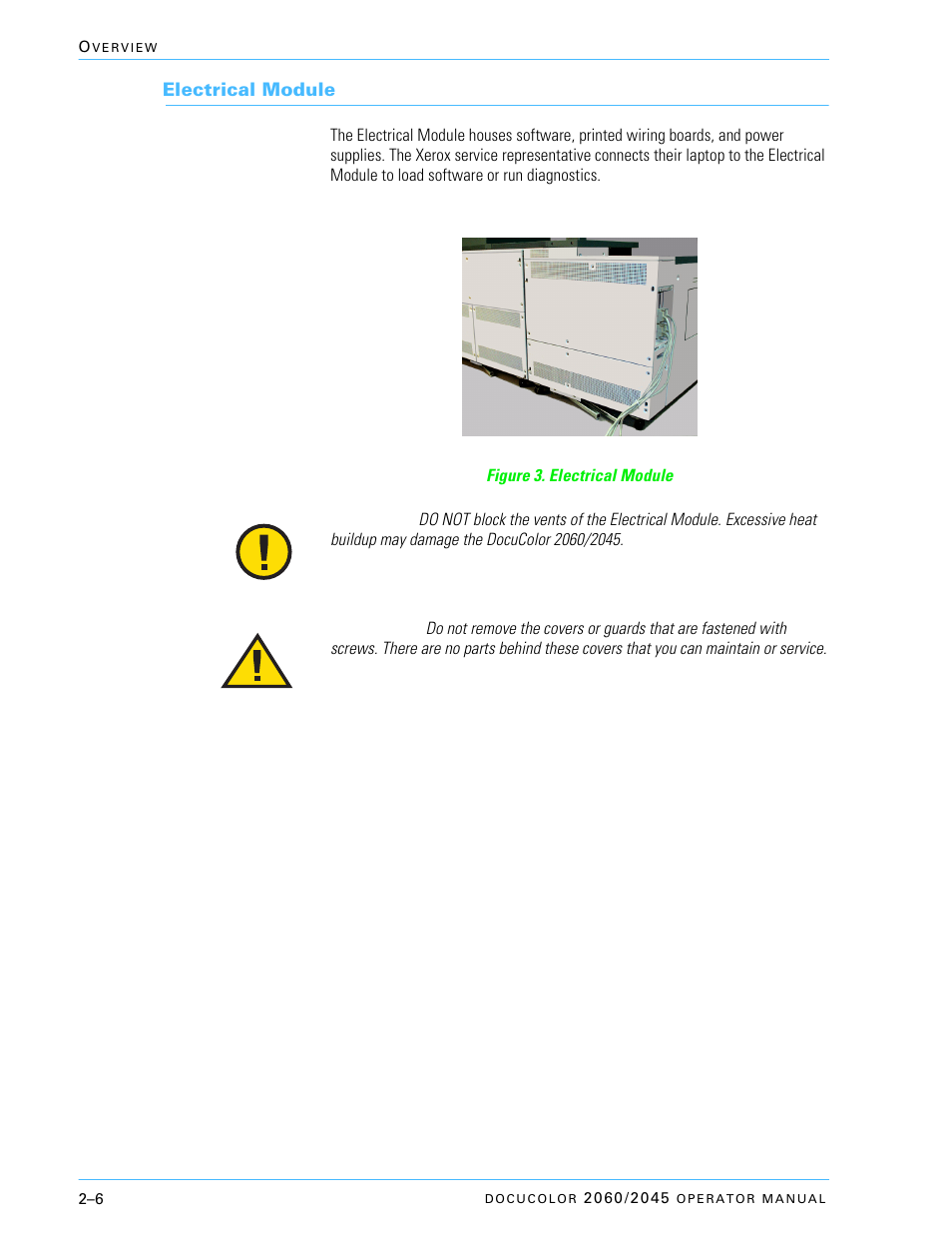Electrical module, Electrical module –6 | Xerox DocuColor 2060 User Manual | Page 56 / 340