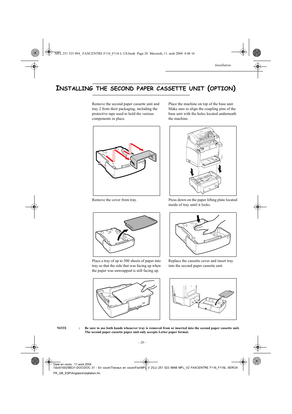 Xerox FaxCentre F116 User Manual | Page 24 / 141