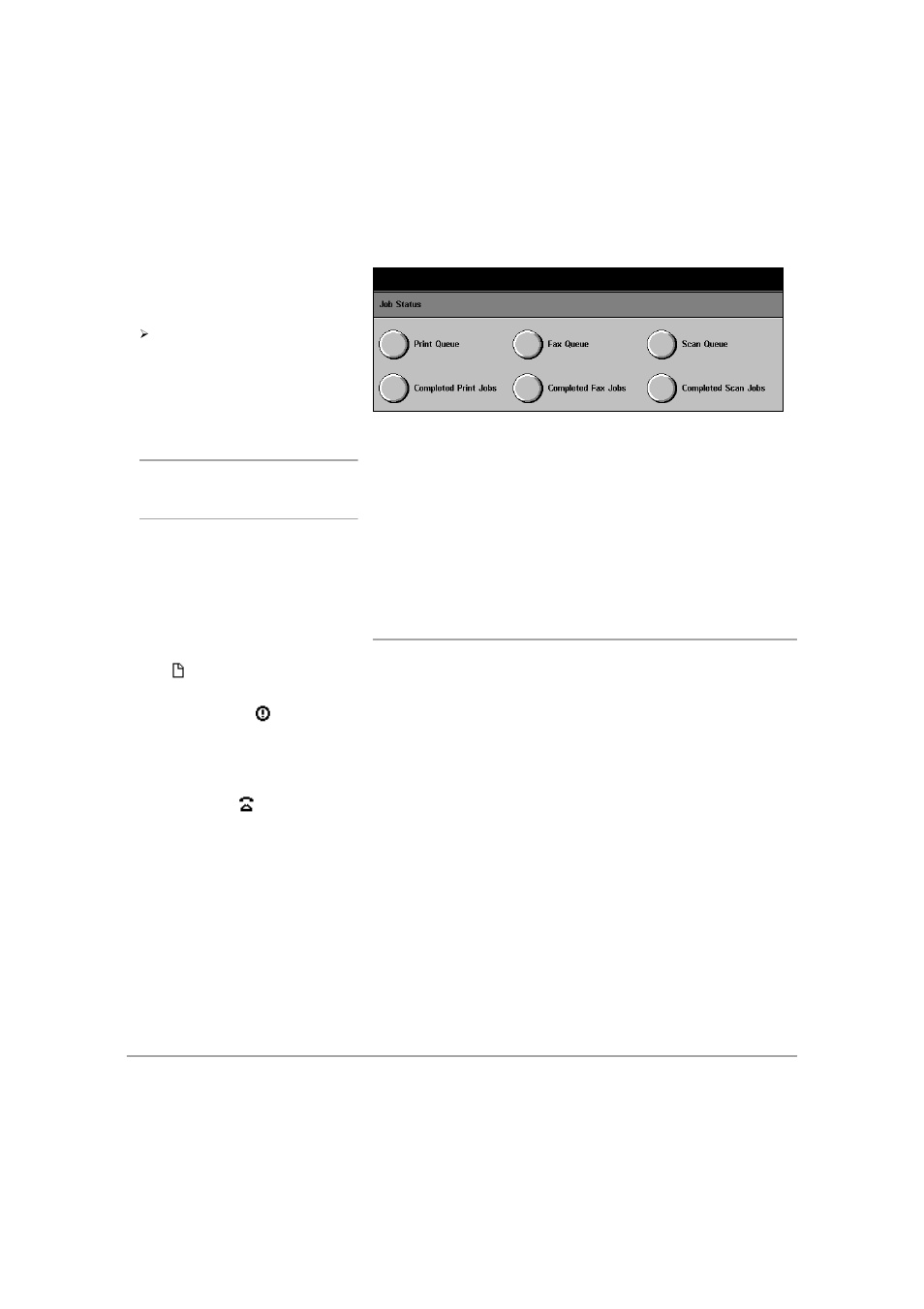 Fax status, Fa x | Xerox 432 User Manual | Page 121 / 466