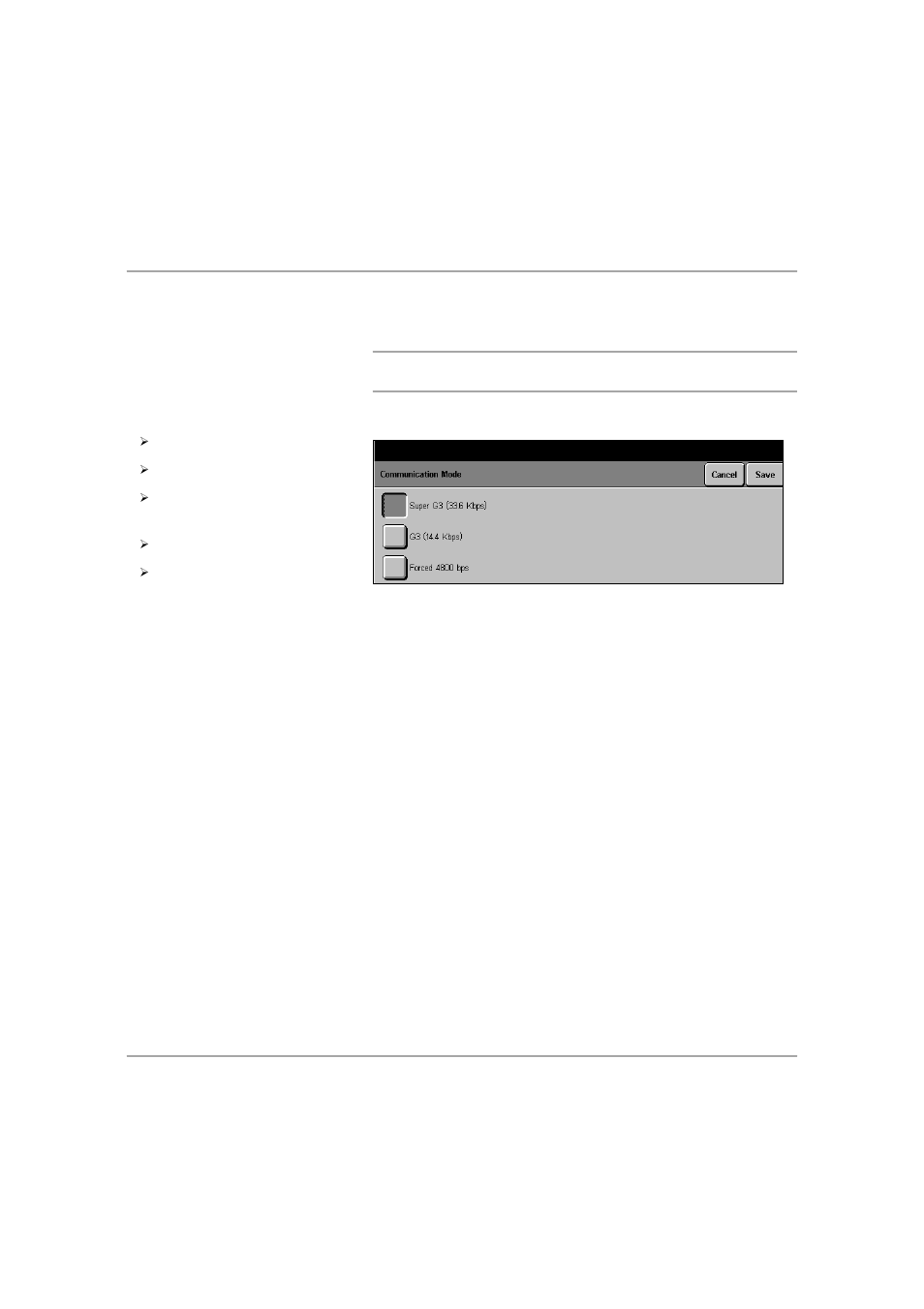 Communication mode (dc440/432/430/425), Communication mode (dc440/432/430/425) -21, E 4-21 | Fa x | Xerox 432 User Manual | Page 137 / 466