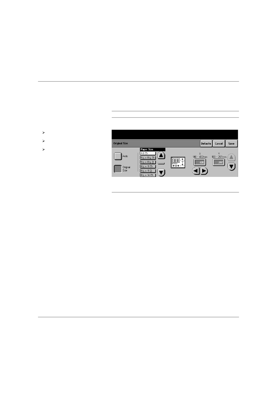 Original size, Original size options, Original size -8 | Ge 6-8 | Xerox 432 User Manual | Page 196 / 466