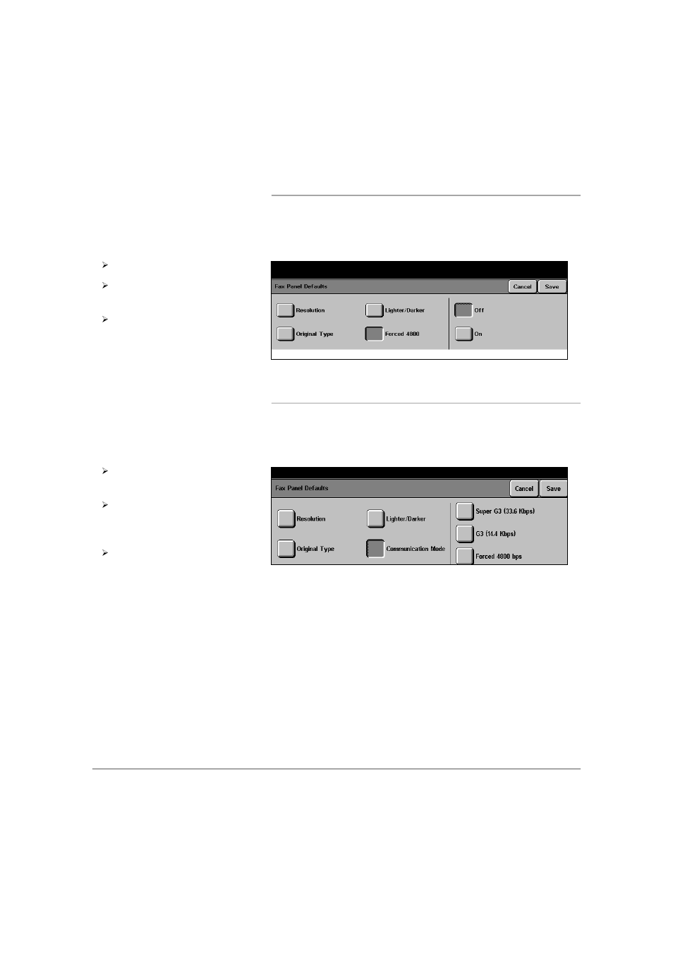 Forced 4800 (dc426/420), Communication mode (dc440/432/430/425), Communication mode | Xerox 432 User Manual | Page 348 / 466