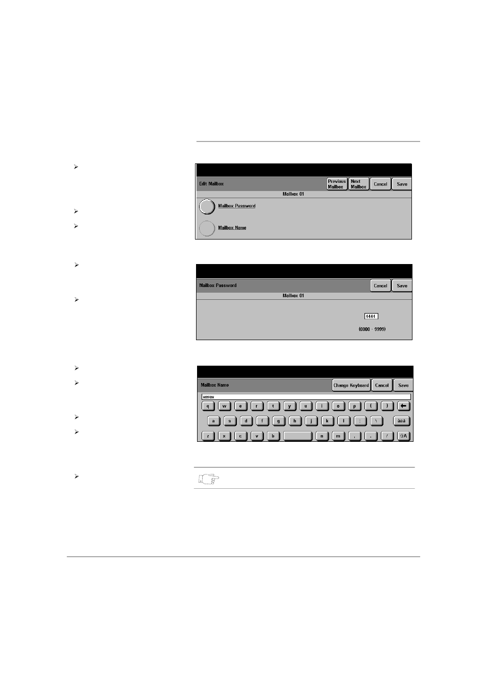 To add or edit a mailbox | Xerox 432 User Manual | Page 350 / 466