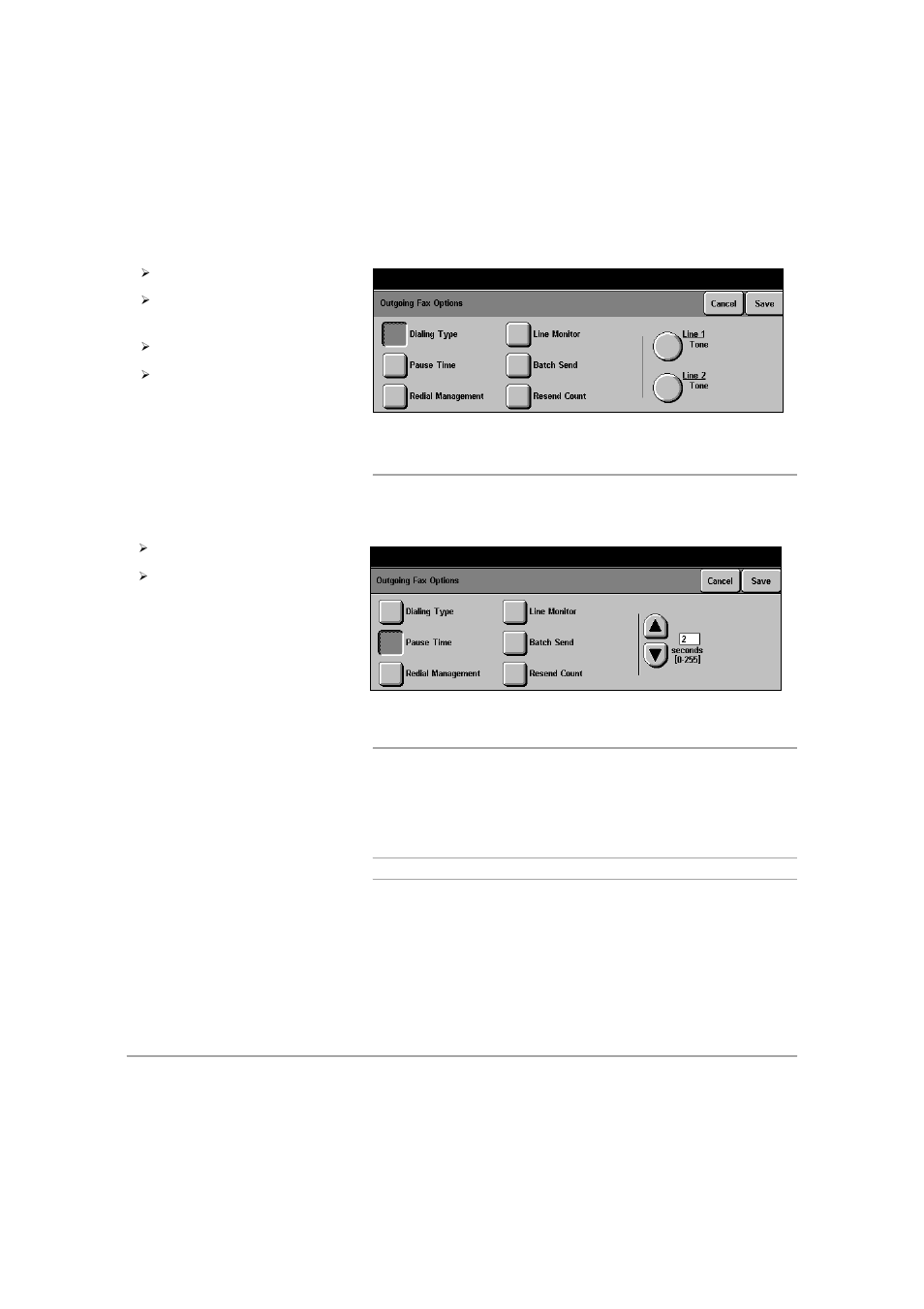 Pause time, Redial management, Set u ps pause time | Xerox 432 User Manual | Page 355 / 466