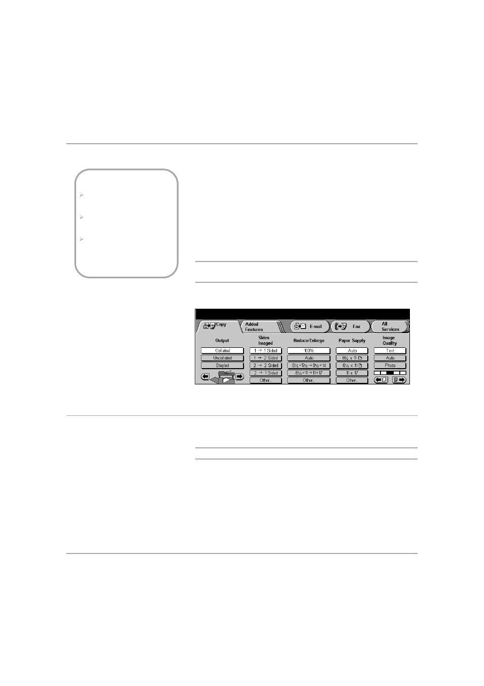 Standard features - copy, Output, Standard features - copy -10 | Output -10, Ge 3-10 | Xerox 432 User Manual | Page 70 / 466