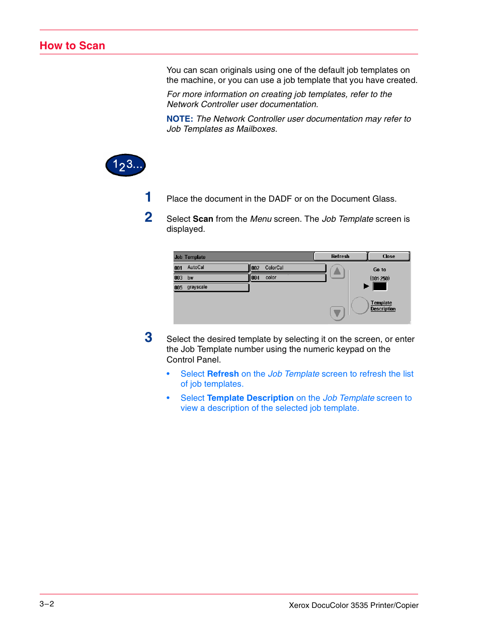How to scan, How to scan 3–2 | Xerox 3535 User Manual | Page 114 / 268