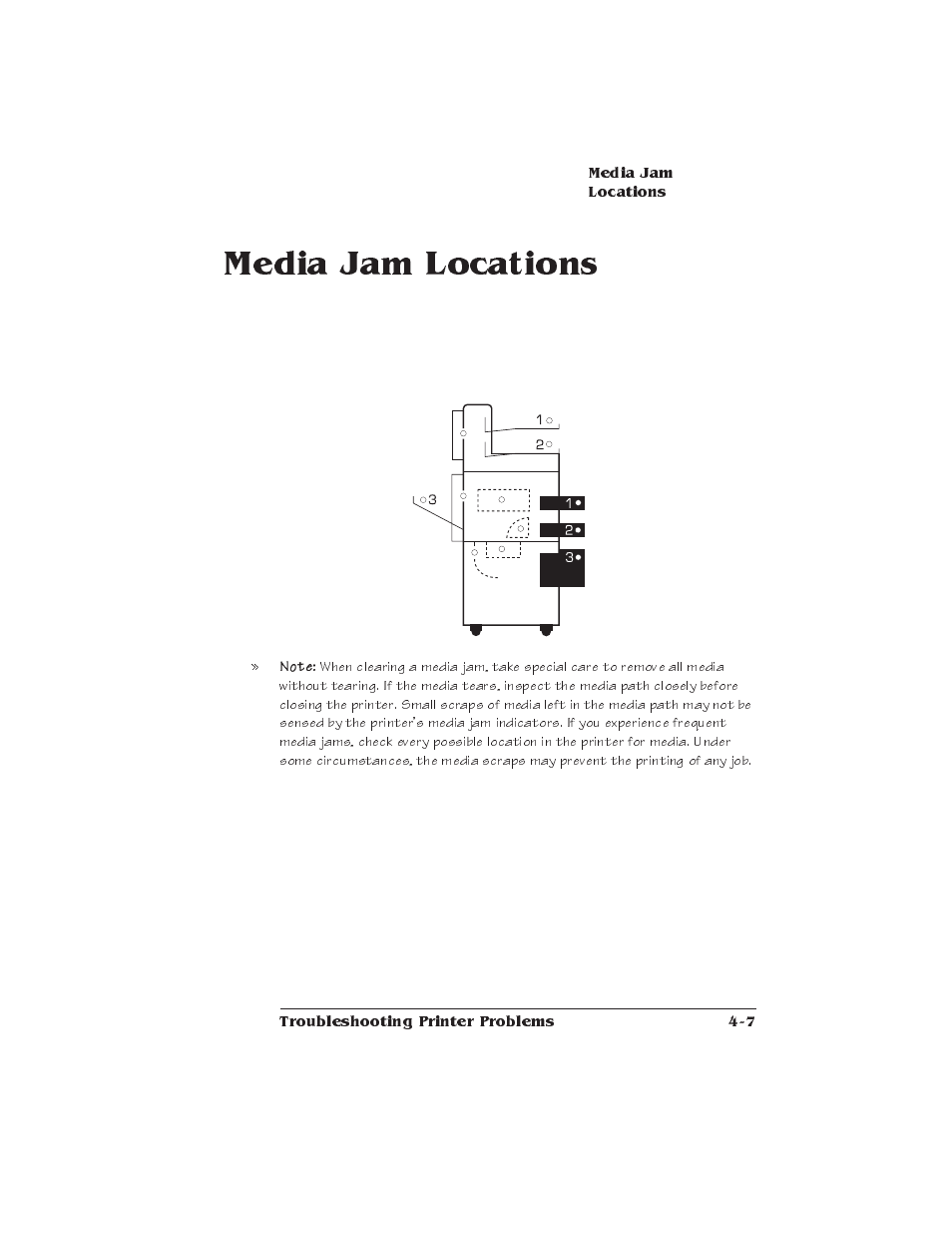 Media jam locations, Paper jam locations | Xerox 2025 User Manual | Page 97 / 222