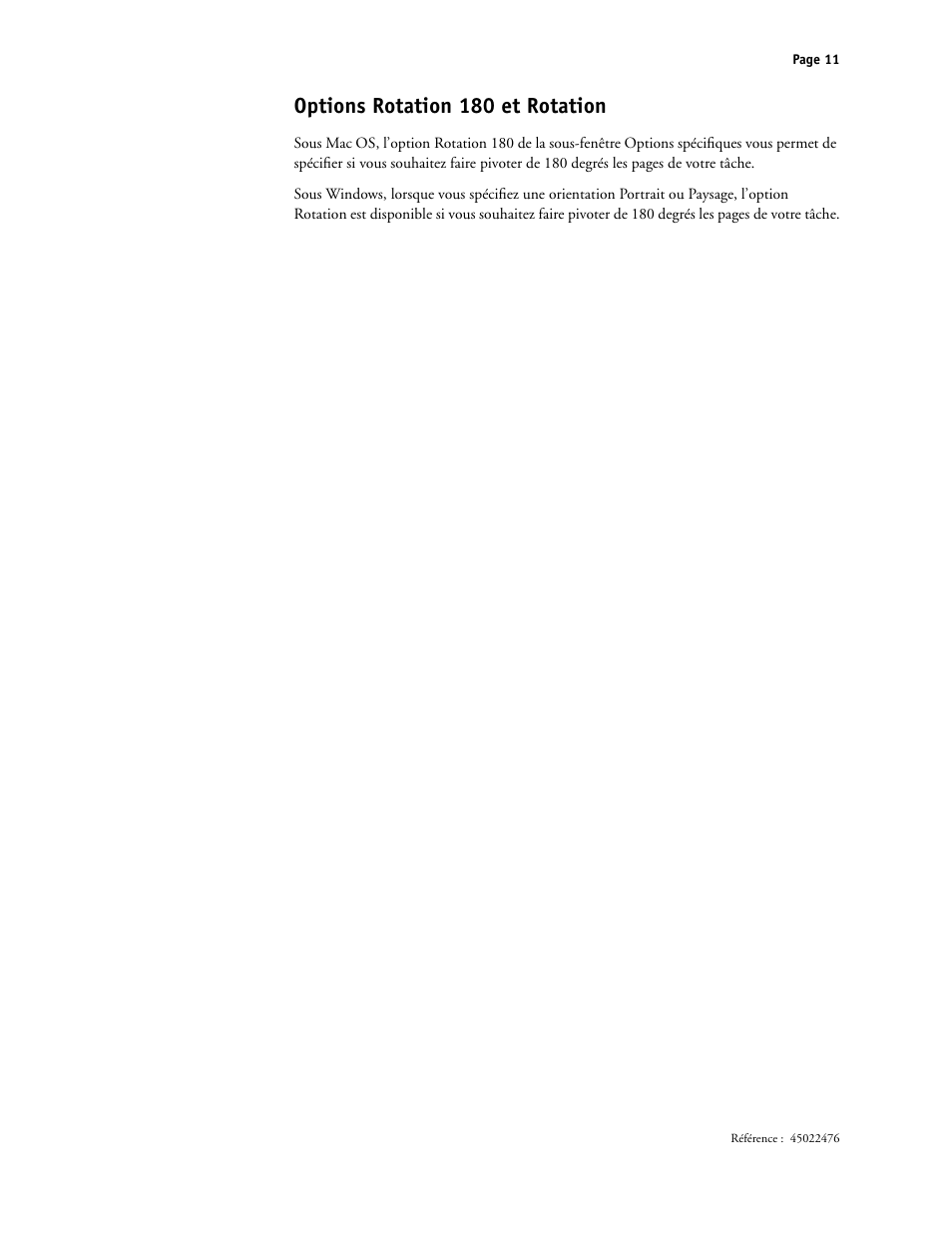 Options rotation 180 et rotation | Xerox X12 User Manual | Page 21 / 70