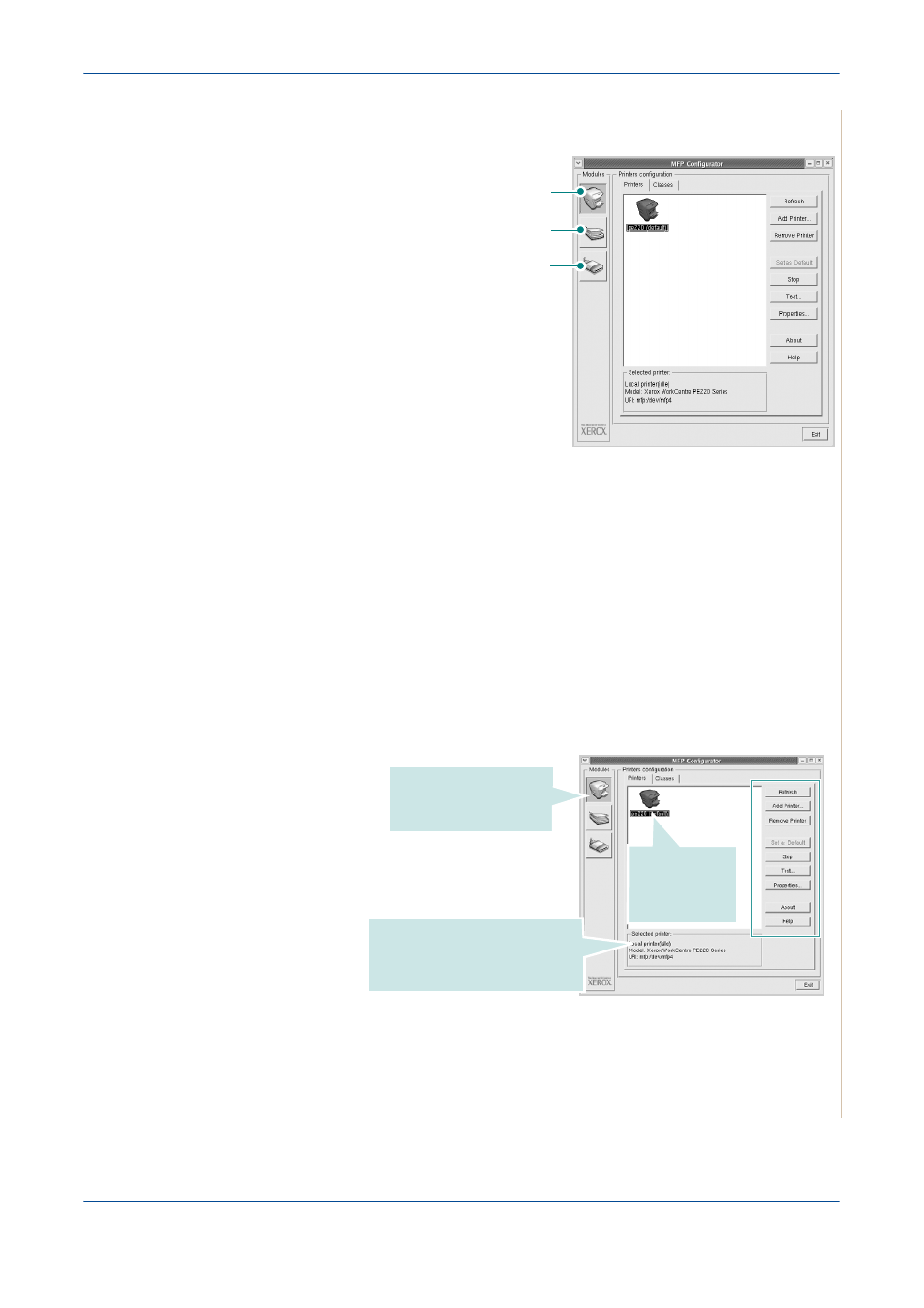 Printers configuration | Xerox PE220 User Manual | Page 101 / 200