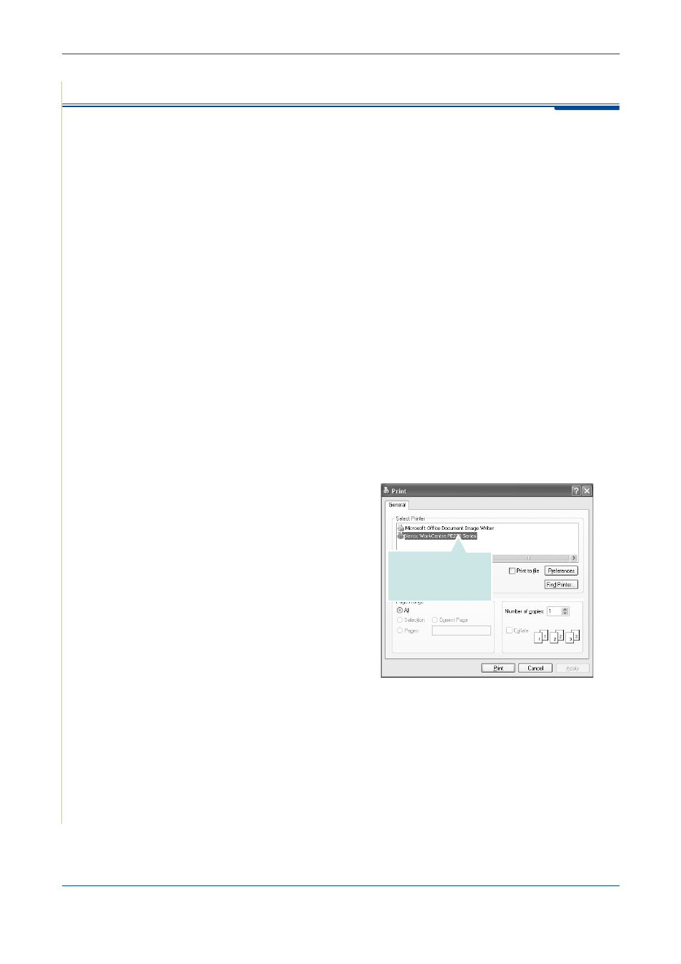 Basic printing, Basic printing -8, Printing a document -8 | Printing a document | Xerox PE220 User Manual | Page 74 / 200