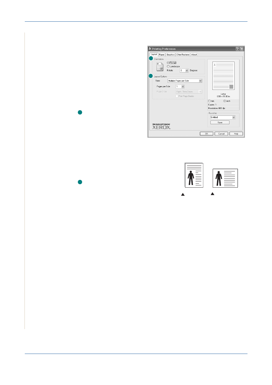 Layout tab, Paper tab | Xerox PE220 User Manual | Page 76 / 200