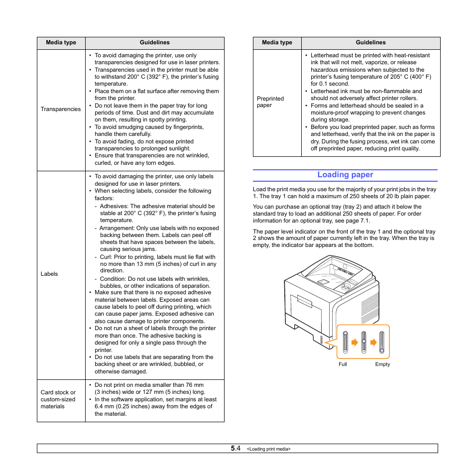 Loading paper | Xerox Phaser 3435 User Manual | Page 31 / 98