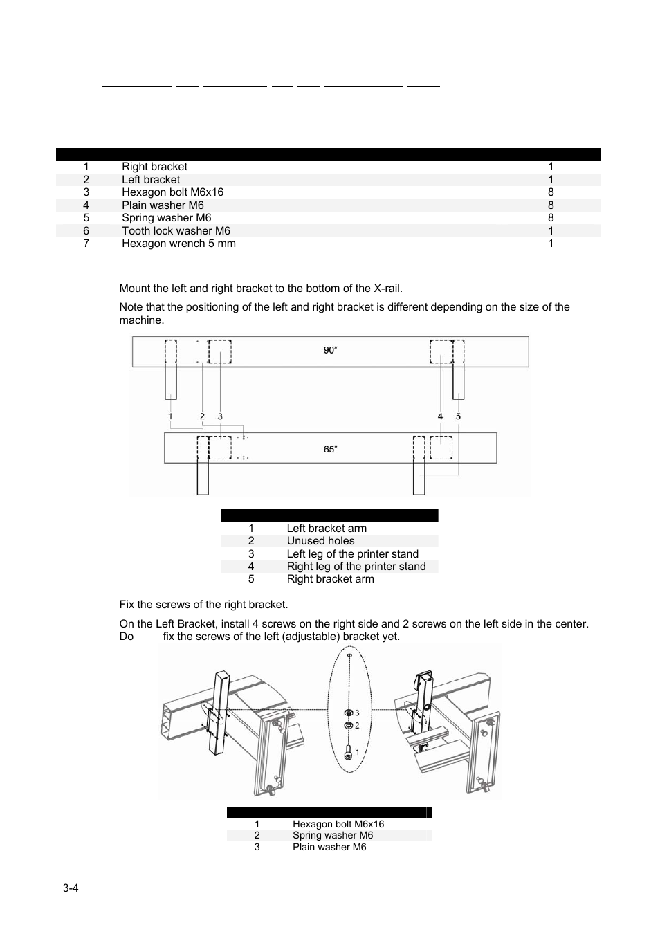 2 mounting the brackets for the tensioning bars, 1 on a spitfire, rockhopper 3 and viper | Xerox 83xx User Manual | Page 18 / 44