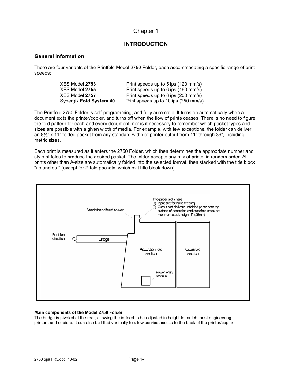 Chapter 1 - introduction, General information, Chapter | Introduction | Xerox 2750 User Manual | Page 3 / 43