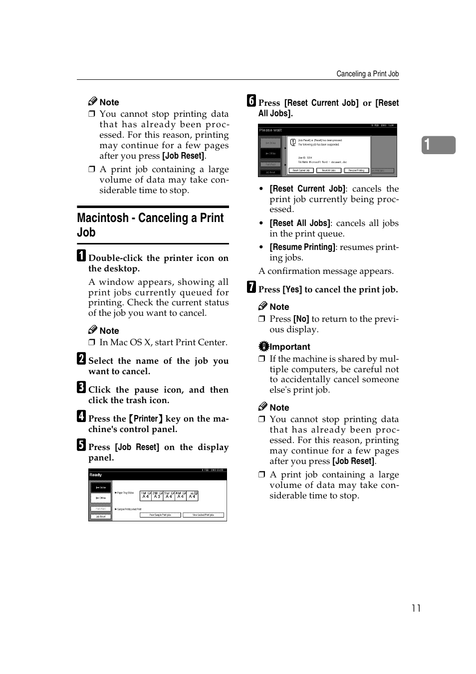 Macintosh - canceling a print job | Xerox 2045e User Manual | Page 15 / 78