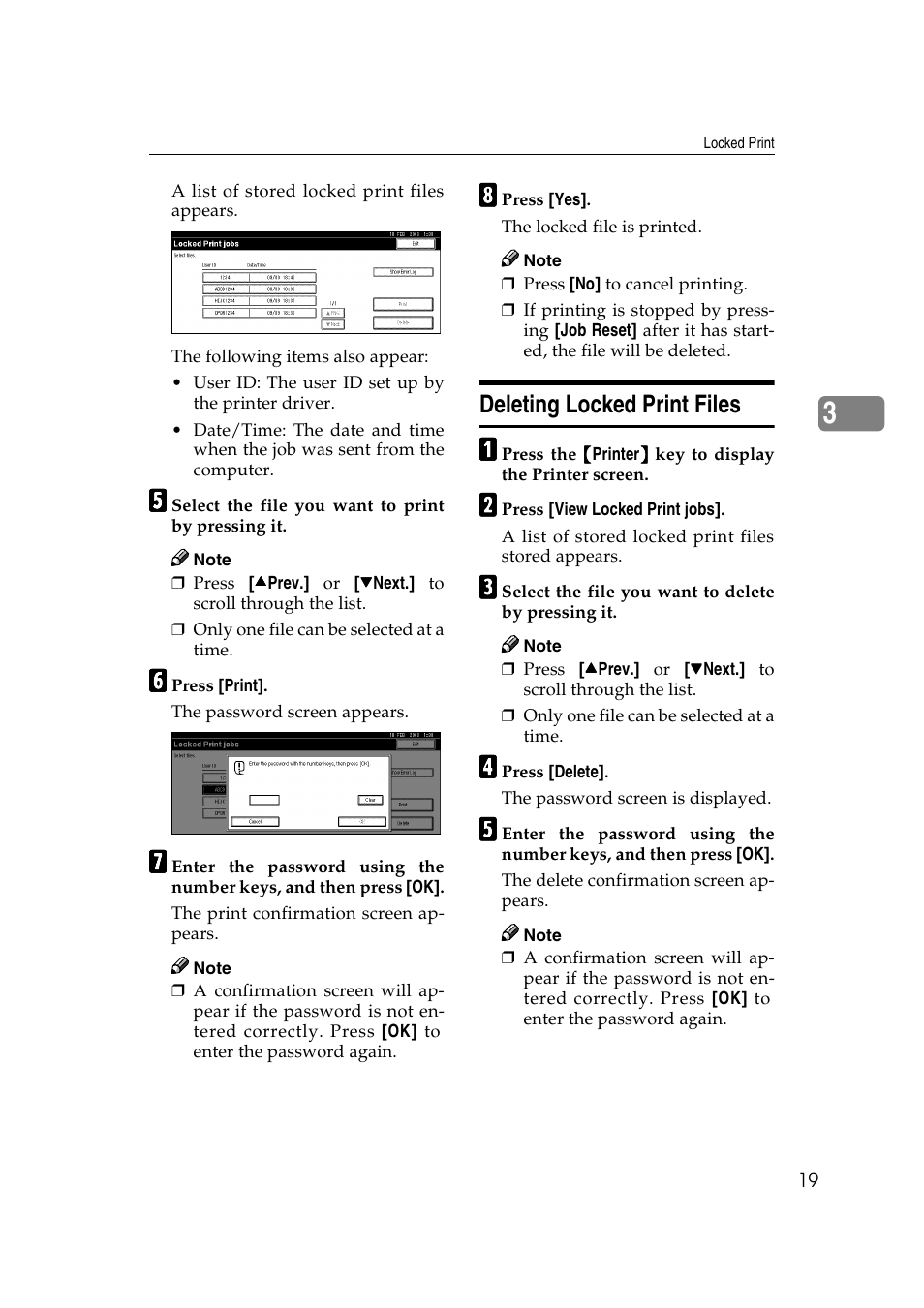 Deleting locked print files | Xerox 2045e User Manual | Page 23 / 78