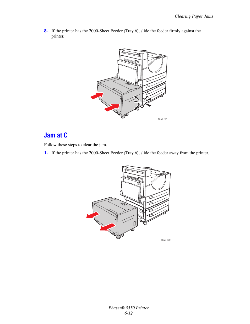 Jam at c, Jam at c -12 | Xerox 5550 User Manual | Page 156 / 237