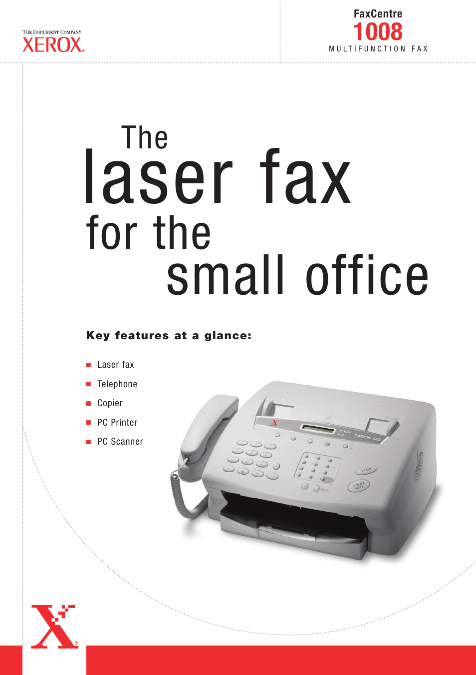 Xerox FAXCENTRE 1008M User Manual | 2 pages