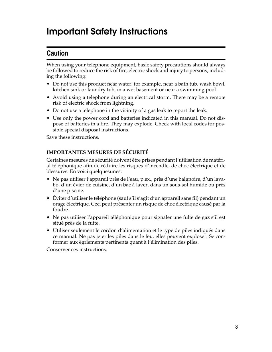 Important safety instructions, Caution | Xerox C3000 User Manual | Page 13 / 298