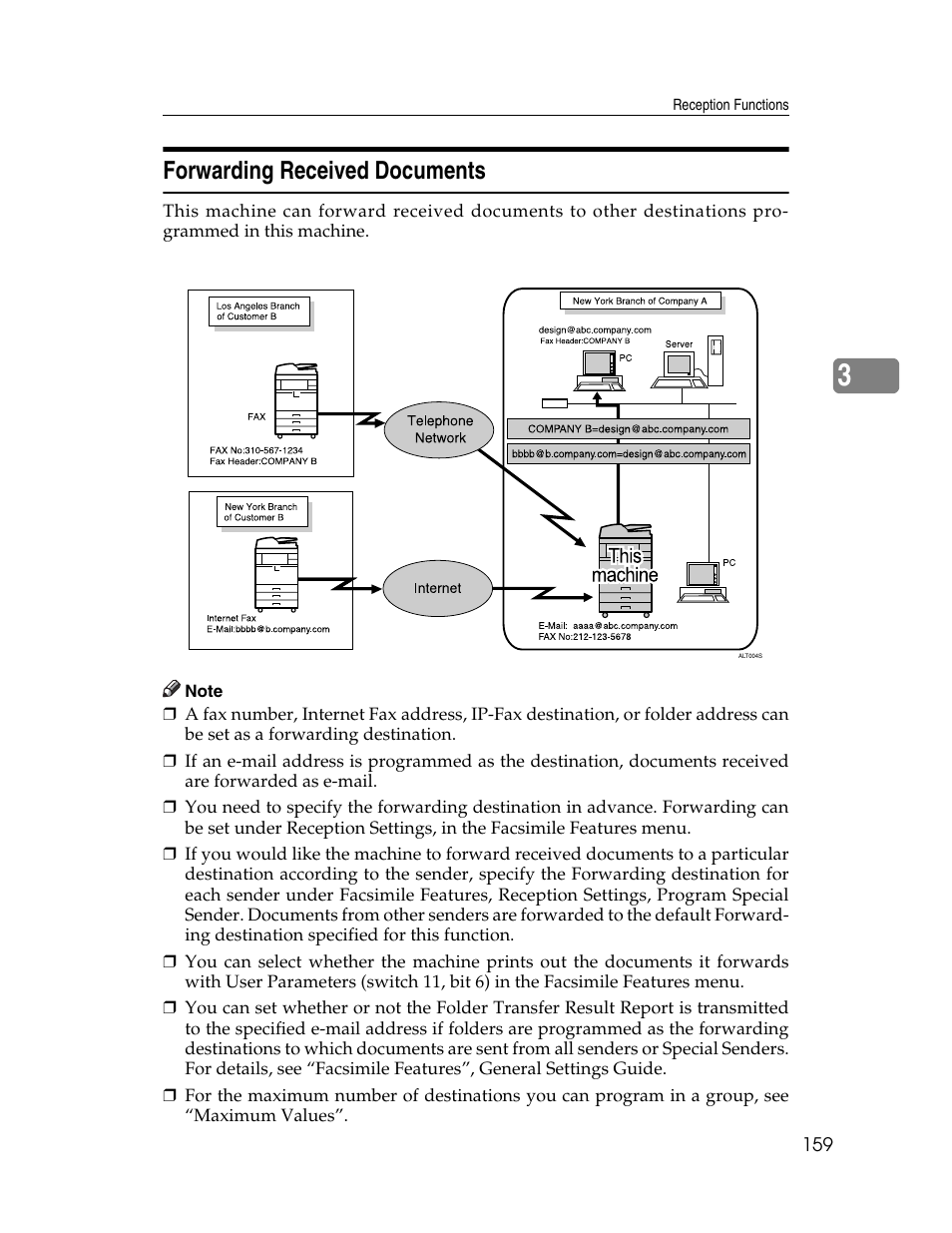 Forwarding received documents | Xerox C3000 User Manual | Page 169 / 298