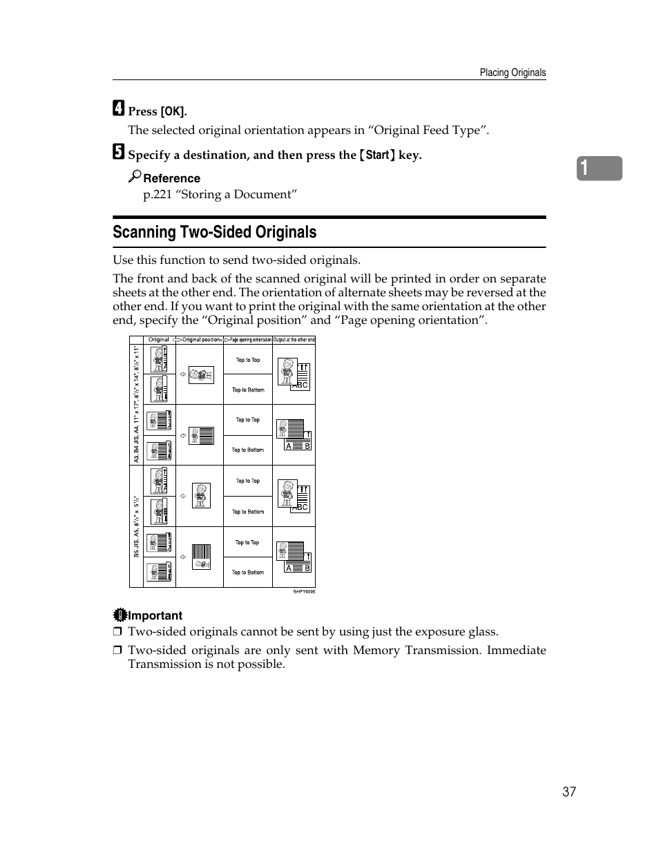 Scanning two-sided originals | Xerox C3000 User Manual | Page 47 / 298