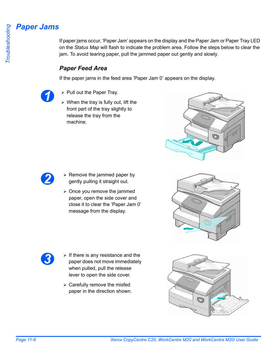 Paper jams | Xerox COPYCENTRE M20I User Manual | Page 188 / 215