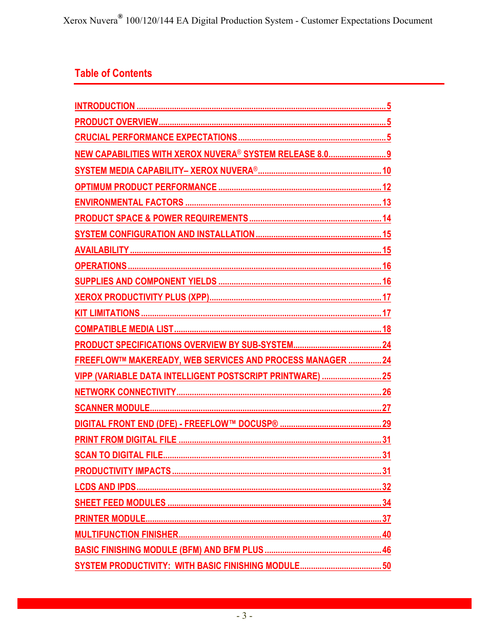 Xerox Nuvera 120 EA User Manual | Page 3 / 63